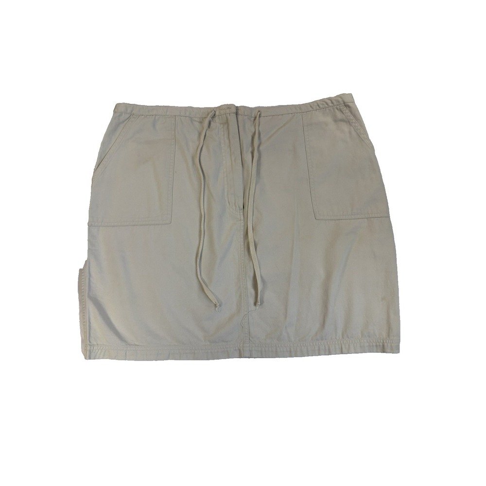 Casual Drawstring Pocket Skirt in Light Khaki